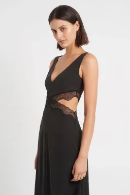 Sir the Label Alma Silk Cut Out Dress Black Size 3 / AU 12  for rent on The Volte - image 4