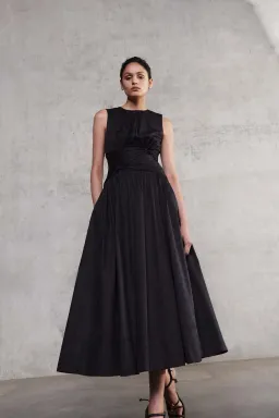 Aje Agatha Knot Waist Midi Dress Black Size 12 for rent on The Volte - image 1