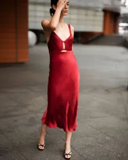 Third Form Intrigue Bias Midi Dress Red Size 8  for rent on The Volte - image 3