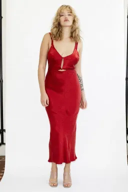 Third Form Intrigue Bias Midi Dress Red Size 8  for rent on The Volte - image 1