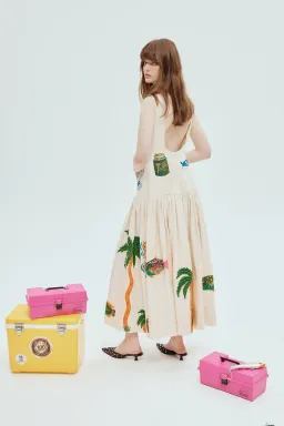 Alemais Clam Embroidered Gown Print Size 8  for rent on The Volte - image 3