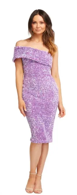 Eliya The Label Alyssa Midi Dress Purple Sequin Size XS / AU 6 for rent on The Volte - image 2