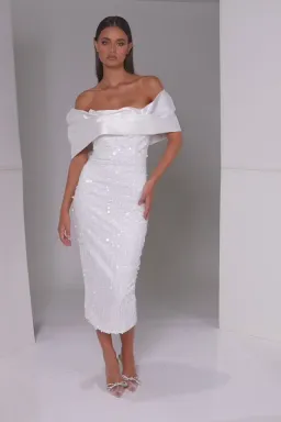 Eliya The Label Tanya Midi Dress White Size S / AU 8 for rent on The Volte - image 3