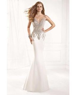 Tarik Ediz - 93029 Artisan Beaded Illusion Gown for rent on The Volte - image 1