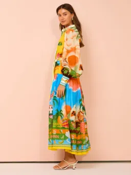 Alemais Paradiso Midi Shirtdress Multi Print Size 16 for rent on The Volte - image 5