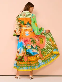 Alemais Paradiso Midi Shirtdress Multi Print Size 16 for rent on The Volte - image 4