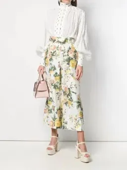 Zimmermann Zippy Wrap Bodice & Crop Flare Set Floral Size 1 / AU 10 for rent on The Volte - image 2