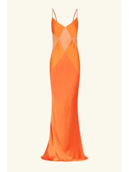 Shona Joy Mia Contrast Spliced Maxi Dress Red Orange/Hibiscus Size AU 10 for rent on The Volte - image 4