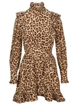 Zimmermann Lucky Frill Mini Dress in Leopard Print Size 1 / AU 10 for rent on The Volte - image 3