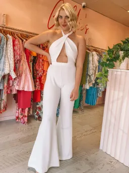 Natalie Rolt Devon Jumpsuit White Size 2 / AU 10 for rent on The Volte - image 1