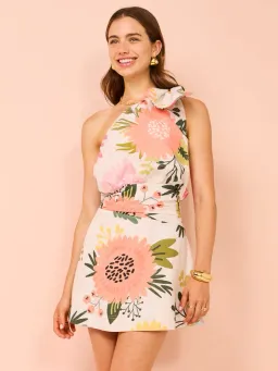 By Nicola Amelie One Shoulder Mini Dress In Potpourri Size 10  for rent on The Volte - image 1