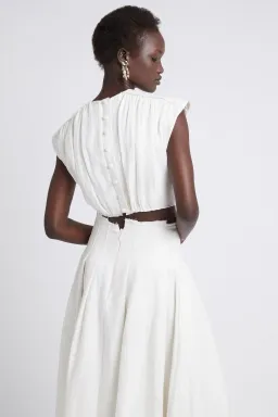Aje Byblos Ring Cropped Top and Apres Midi Skirt Set Ivory Size 10 for rent on The Volte - image 3