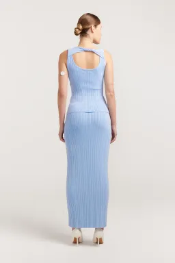 Henne Romee Knit Top & Skirt Set Cloud Blue Size 8 for rent on The Volte - image 3