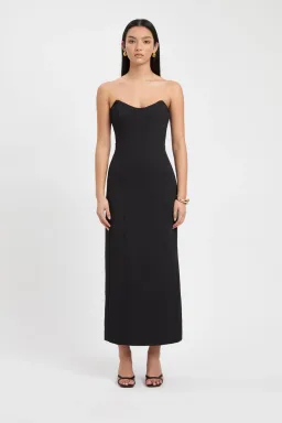 Kookai Oyster Strapless Midi Dress Black Size 34 / AU 6 for rent on The Volte - image 1