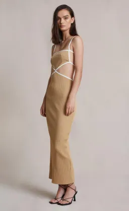 Bec & Bridge Coyote Midi Dress In Camel Size 12 for rent on The Volte - image 2