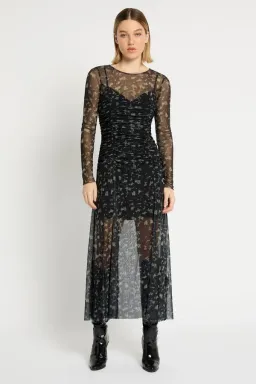 Sass & Bide Skin Deep Long Sleeve Midi Dress Black Size 10 for rent on The Volte - image 2