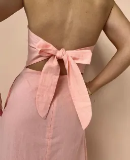 By Nicola Wavy Strapless Maxi Dress Rockmelon Size 16 for rent on The Volte - image 3