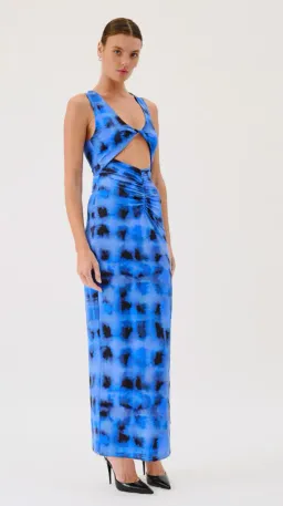 Suboo Shibori Sleeveless Reversible Twist Front Maxi Dress Blue Size S / AU 8 for rent on The Volte - image 4