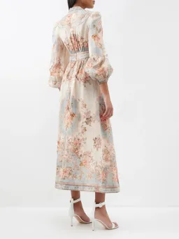 Zimmermann August Plunge Midi Dress Sky Blue Floral Size 4 / AU 16 for rent on The Volte - image 3
