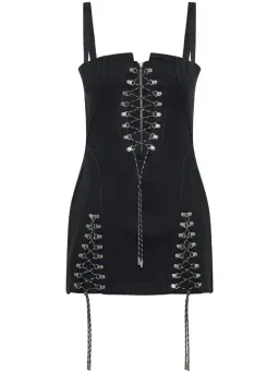 Dion Lee Hiking Laced Mini Dress Black Size 10 for rent on The Volte - image 4