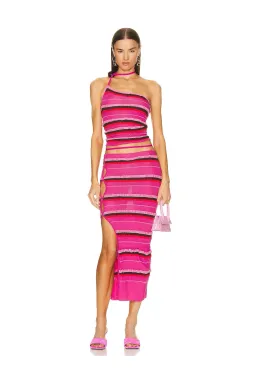 Jacquemus La Jupe Mailed Concha Dark Pink Size 8 for rent on The Volte - image 1