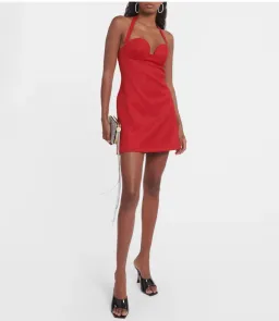 Magda Butrym Halter Neck Red Mini Dress Red Size 2/ AU 6 for rent on The Volte - image 2