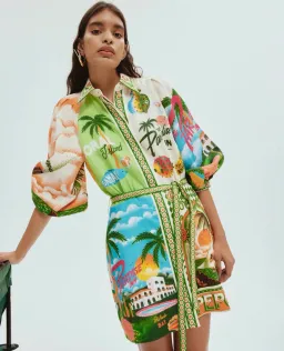 Alemais Paradiso Mini Dress Multi Print Size 16 for rent on The Volte - image 3