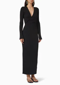 Sir The Label Enes Twist Long Sleeve Dress Black Size 2 / AU 10 / M for rent on The Volte - image 1