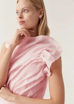 Aje Genesis Midi Dress in Soft Pink Size 14 for rent on The Volte - image 2