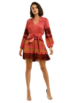 Ulla Johnson Alia Long Sleeve Short Dress in Cerise Size 12 for rent on The Volte - image 1