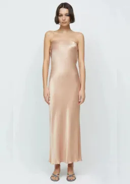 Bec & Bridge Moon Dance Strapless Maxi Dress Rose Gold AU 8 for rent on The Volte - image 1