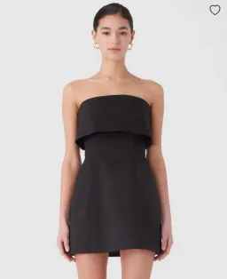 Misha Jemma Mini Fold Over Strapless Dress in Black Size 8/S for rent on The Volte - image 1