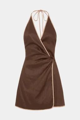 Sir the Label Affogato Twist Mini Dress Chocolate Size 1/Au 8 for rent on The Volte - image 6