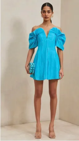 Cult Gaia Asal Mini Dress Blue Size 4 for rent on The Volte - image 3