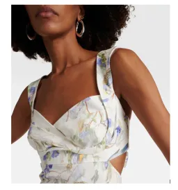 Zimmermann Natura Midi Dress in Blue Birds Size 0P / AU 6 for rent on The Volte - image 5