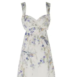 Zimmermann Natura Midi Dress in Blue Birds Size 0P / AU 6 for rent on The Volte - image 6