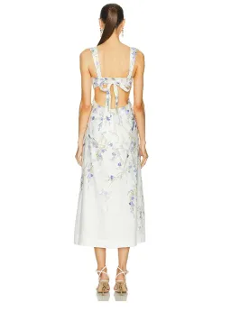 Zimmermann Natura Midi Dress in Blue Birds Size 0P / AU 6 for rent on The Volte - image 3