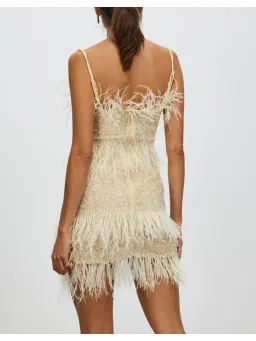 Rachel Gilbert Frenchy Mini Dress Nude Size AU 10 for rent on The Volte - image 3