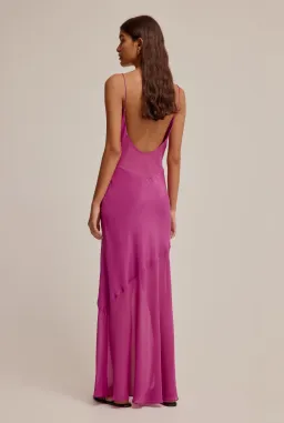Venroy Sheer Panelled Silk Slip Dress Mulberry Size XS / AU 6 for rent on The Volte - image 3