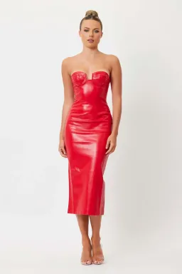 Bianca and Bridgett Kylie Midi Dress Red Size 6 for rent on The Volte - image 2