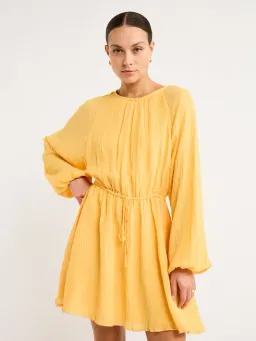 Faithfull the Brand Constance Mini Dress in Saffron Size 6  for rent on The Volte - image 3