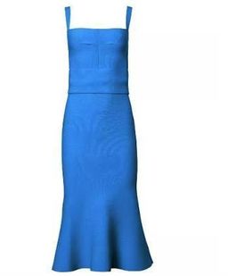 Scanlan Theodore Crepe Knit Bralette Dress Sapphire Size S / Au 8 for rent on The Volte - image 4