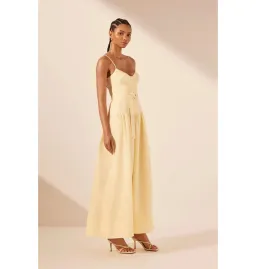 Shona Joy Limon Panelled Bustier Maxi Dress in Lemonade Size AU 12 for rent on The Volte - image 3