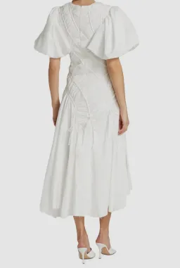 Aje Siren Drawstring Midi Dress Ivory Size 6 for rent on The Volte - image 4