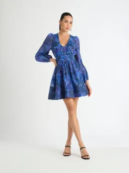 Sheike Tokyo Floral Mini Dress Blue Size 16 for rent on The Volte - image 2