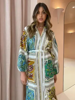 Alemais Delphine Midi Shirtdress Multi Size 12 for rent on The Volte - image 2