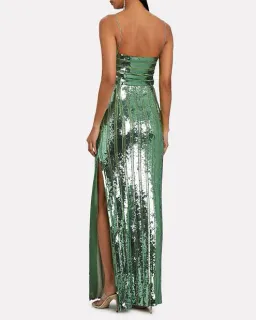 Galvan London Stargaze Bandeau Dress Green Size 10 for rent on The Volte - image 9