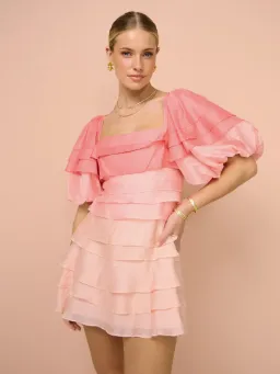 Acler Kirton Mini Dress Ombre Pink Size 6 for rent on The Volte - image 1