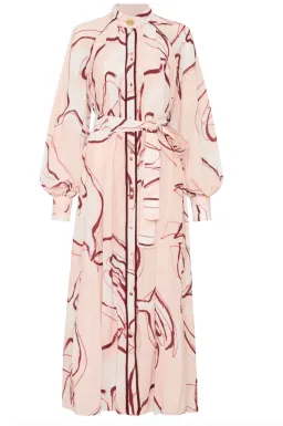 Aje Beatrice Pleated Midi Dress Whimsical Dove Size 10 for rent on The Volte - image 5