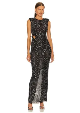 Self Portrait Rhinestone Gown in Black Size 8 for rent on The Volte - image 1